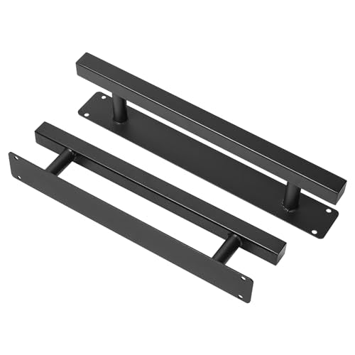 12'' Black Square Pipe Sliding Door Handles, Outdoor Gate Handles | Pack of 2, Heavy Duty Metal, Matte Black, Farmhouse Garage Fence Sheds Cabinet Closet Drawer Door Pulls, 2 Size Screws - style: Square