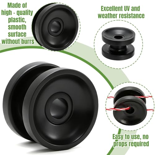 50 Pack Corner Post Electric Fence Insulators, Durable | Black Circular Ring Farm Fence Polywire Insulator, Plastic Donut Corner Polyrope Insulators for Post Wire Fence