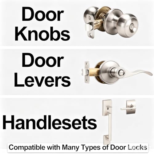Door Latch Replacement - Non-Locking, 8mm Square Hole, Matte Black, 2 Pack | For Bedroom, Bathroom & Closet,Fits 2-3/8" or 2-3/4" Adjustable Backset, Easy install. Premium solid stainless steel.