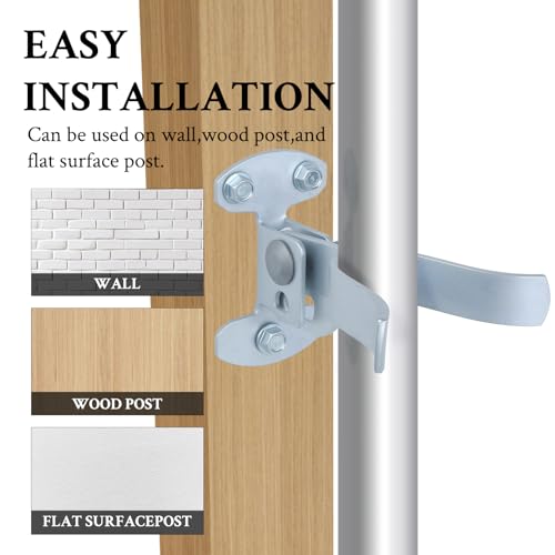 WellMade 1-3/8 Inch Heavy Duty Gate Latch, Wall Mount Fork Latch with Padlock Hole - Chain Link Fence Latch Hardware for Wooden Gates, Dog Kennels & Outdoor Fencing (2 Pack) - size: 2 Pack