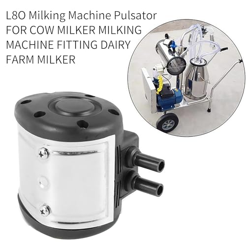 Milking Machine Pulsator,2 Exits Milking Pneumatic Pulsator,Adjustable Milker Accessories for Dairy Farms and in Milk Product Plants（L80 PA-2 Plastic Outlet)