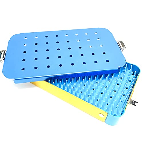Instrument Sterilization Tray Box with Silicone mat 160mmX90mmX25mm Disinfection Sterilization ultrasonic Basket case ultrasonic Cleaning Washing Sterilization Trays opthalmic ENT