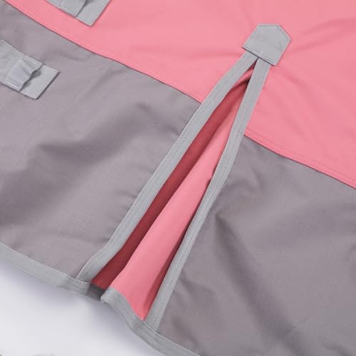 1200D Horse Blanket, 0g No-Fill Waterproof Turnout Rain Sheet | 1200D Ripstop Outer, Waterproof Breathable Shell, Anti-Rub Lining, 0g No-Fill, Keep Dry in Mud & Wet Weather, Large Tail Flap - color: Pink Grey, size: 84"