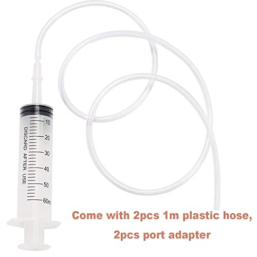 12 Pack 60ml Plastic Syringe for Scientific Labs, Measuring Liquids, Pets, Oil or Glue Applicator - size: 60ml-12Pack