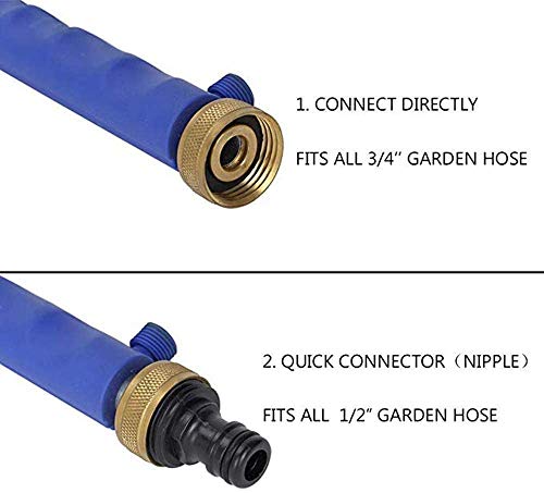 High Pressure Power Washer Attachment Hose Nozzle Wand Lance | Hydro Jet Water Hose Nozzle, ,Watering Sprayer Cleaning Tool, Wand Lance for Gutter Patio Car Pet Window Glass Blue - color: Blue