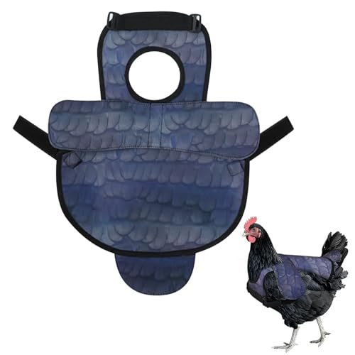 Chicken Saddles for Hens, Chicken Apron Back Protector for Hens with Adjustable Strap, Chickens Hen Mating Saddle with Wing Cover-Black - color: Black