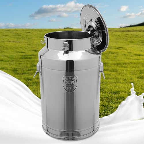 76L/20.08Gal Stainless Steel Milk Can 304 Stainless Steel Milk Jug Sealed Bucket Wine Pail Bucket Milk Can Liquid Storage Container w/Sealed Lid for Milk Wine Water Liquid - size: 76L|without faucet|304