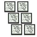 Mini Humidity Meter Hygrometer 6 Pack Room Thermometer Indoor Digital Temperature and Humidity Monitor (Black) - style: Style A-Black-6pcs
