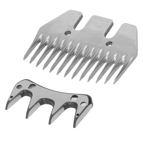 Sheep Shears Blade, Straight 13 Tooth Replacement, 2 Pack | High Carbon Steel, 7mm Teeth Spacing, For Llamas And Thick Fur Animals, 2 Pack, Clean After Use
