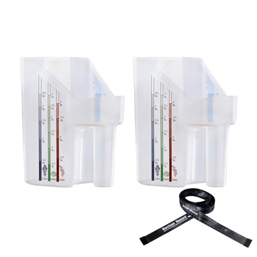 Harrison Howard Feed Scoop for Equine Precision Plastic Measuring Scoop with Measurement Markings Perfect for Stable Use Measuring Sweet Feed Pellet Oats Grain Water - size: 2 pcs
