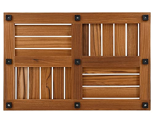 Utoplike Teak Bath Mat, Wood Shower Mats 24 x 16 inch Non Slip for Inside | Bathroom Wooden Sturdy Floor Mat, for Inside Shower, Luxury Spa Home or Outdoor - size: 24" x 16" (Rectangular)