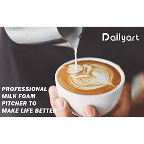 Dailyart Small Milk Frothing Pitcher 6.8oz/200ml Milk Steamer Cup | 304 Stainless Steel Milk Frother Cup with Scale & Special Dripless Spout, Frother Cup Espresso Machine Accessories - size: 6.8 Ounces