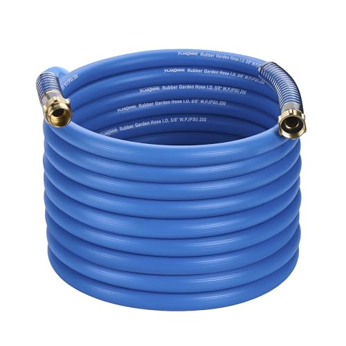 5/8 IN. × 75FT. Heavy Duty Rubber Garden Hose, High Flow 5/8" I.D. Brass Fitting No Memory Durable Heavy Duty Water Hose for Watering, Irrigation, Water Transfer Pump - color: Blue, size: 75FT