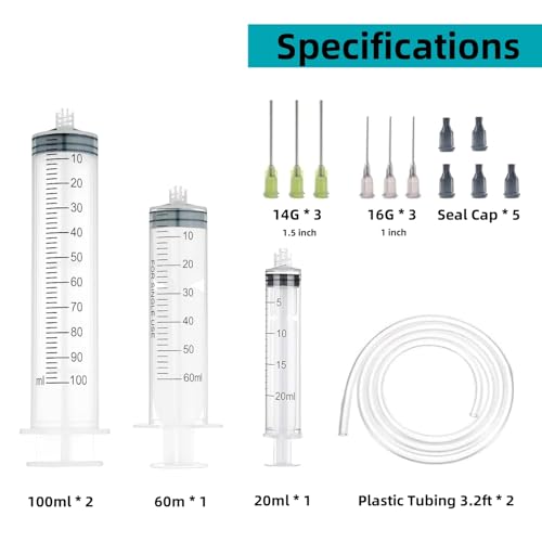 Large Glue Dispenser, 20ml, 60ml, 100ml Measuring Dispenser with Glue Dispensing and Caps. Epoxy Resin, Watering Plants, Glue Applicator or Oil, Measuring and Refilling - size: 4 Pack Large Dispensers