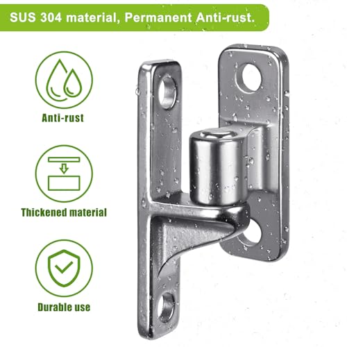 Insaga 304 Stainless Steel Gate Hinges 4 Pack, Heavy Duty Wall Mount Hinges with 5/8" Pin, One-Piece Casting Farm & Chain Link Fence Gate Hardware - color: Silver-SS-4Pack
