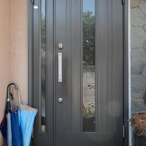 Semetall Barn Door Handle 175mm Hole Center Solid Steel White Flush | Gate Handle Heavy Duty Door Pull Hardware Handle with Screws for Wooden Door Sliding Barn Doors Gates Garages Sheds