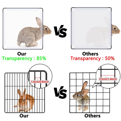 DINMO 36 Panels Bunny Playpen, Oxford Mat & Game Holes, Expandable Fence | 60.2"L x 24.8"W x 24.8"H, For Small Animal, Guinea Pig, Hamster, Ferret, Kitten Enclosure, Iron Mesh & Plastic Combination - style: Plastic and Metal Mesh Design