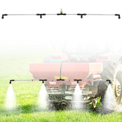 4 Nozzles Metal Sprayer Boom Wand with 3/8 Inch Brass Barb, Spray Wand, Switchable 2 Nozzle Pattern, Up To 55.1 Inches Long, Suitable For Watering Large Areas In Gardens, Farms