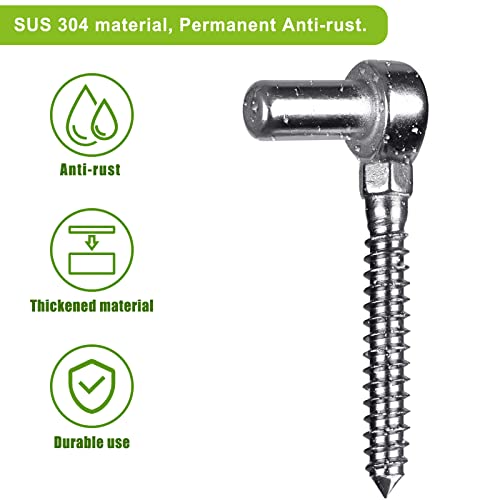 Insaga 304 Stainless Steel Gate Hinge, 5/8" Pin Heavy Duty Lag Screw Hinge for Wooden Fence & Farm Gate, One-Piece Molding Post Side Wood Bolt Hinge (2Pcs,M12) - color: M12 Pin Hinge-2Pcs