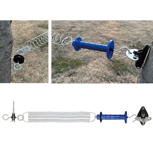 5 Pack Electric Fence Gate Big Tension Spring Extended up to 23 feet for Electric Fence Gate Livestock Fence Agricultural Fencing and Pasture - style: PK5 Big Tension Spring 23ft