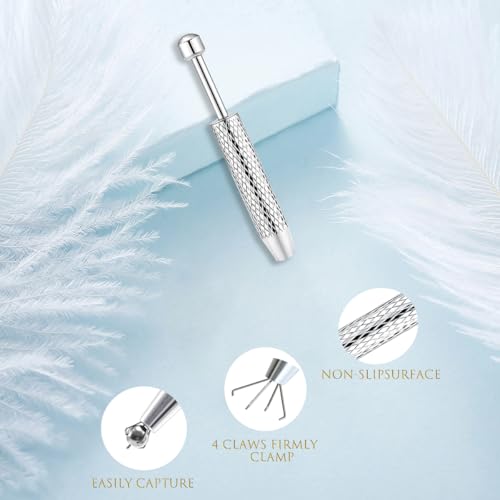 Professional Body Jewelry Insertion Taper Tool - 14G 16G 18G 20G Stainless Steel Flat Back Earrings Applicator, Threadless Insertion Pin & Threaded Ball Grabber Kit for Ear, Nose, Lip Piercing Jewel - color: 2PCS Ball Grabber Tool
