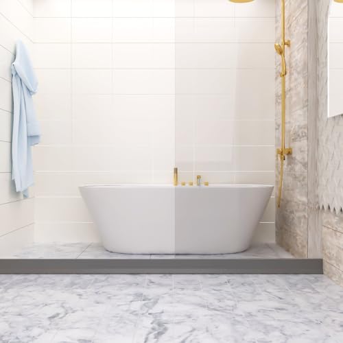 Raycity 3"H Shower Threshold Water Dam, Shower Water Guard (59 inch, Grey) | Silicone Rubber Water Stopper for Walk in Shower, Water Barrier, Prevent Leaks, Suitable for Bathroom, Kitchen - color: Gray, style: 59 inch