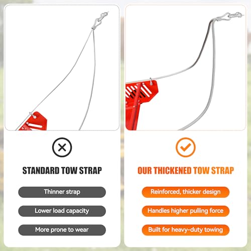 Red Horse Manure Scoop Tow Behind, 2-in-1 Tow Behind Manure Collector & Horse Paddock Cleaner, Pull Behind Pasture Manure Scoop for ATV UTV Tractor, Heavy Duty Horse Pasture Cleaner Yard Sweeper