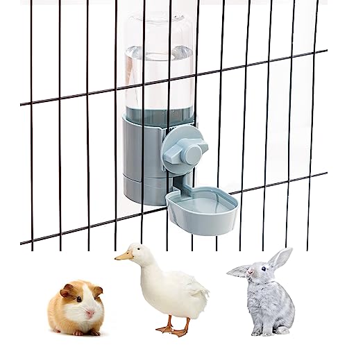 Rabbit Water Bottle 17 OZ Bunny Hanging Water Fountain Automatic Guinea Pig Water Dispenser No Leak Drinking Feeder for Bunny Chinchilla Hamsters Cat Dog Small Animals (Blue)
