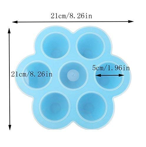 2 Pack Silicone Egg Bites Mold for Instant Pot Accessories - Fits Instant Pot 5,6,8 qt Pressure Cooker Baby Food Freezer Tray with Lid Reusable Storage Container, Pink/blue