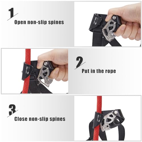 SOB Quick Step Foot Ascender,Outdoor Rock Climbing Tree Arborist, Mountaineering Equipment Climbing Rappelling Device for 8-13mm Rope