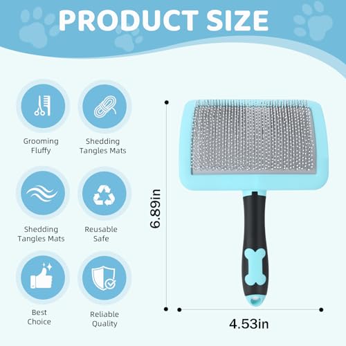 KEUYE Great Pyrenees Brush for De-Shedding and Fluffing Grooming | Dog Brush for Great Pyrenees with Extra Long Pins to Effectively Remove Tangles, Knots and Mats