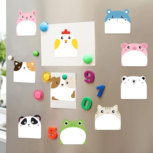 Yinder 24 Pads Animal Sticky Notes, Cute Cartoon Memo Self Adhesive | 12 Kawaii Designs, Team Gifts and Employee Appreciation, Office Memo Pads, Veterinary Clinic School Tabs, Party Supplies - style: Classic Animals