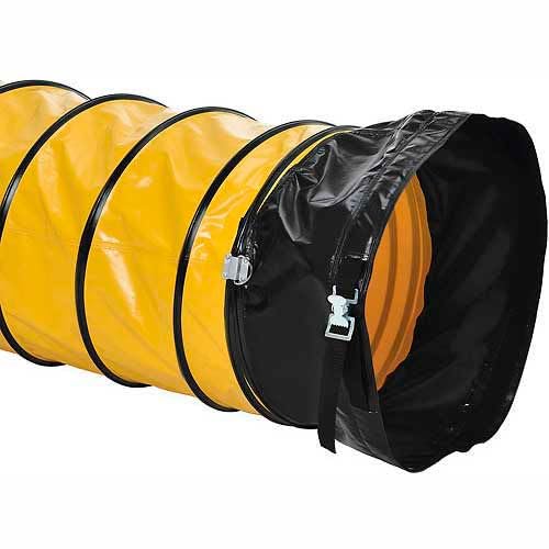 Global Industrial 12" Portable Ventilation Fan With 16'L Flexible Ducting | Confied Space Blower Fan, 2 Speed, 1640 CFM, 3/8 HP, 120V, High Visibility Yellow