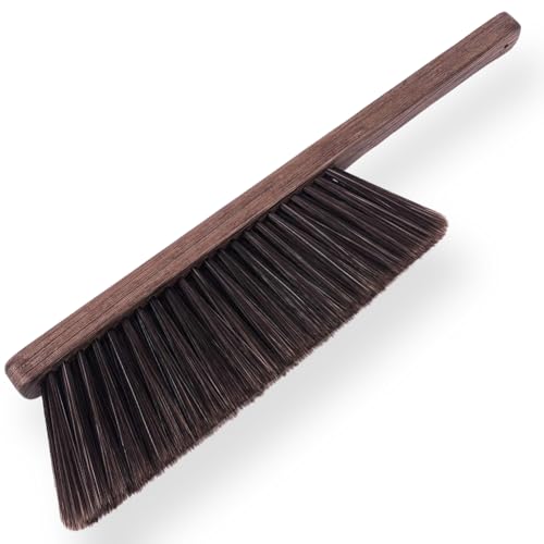 Hand Broom Brush Dust Cleaning: Hand Brush, Dusting Brush, Couch Brush, Soft Brush Cleaning, Dust Broom, Handheld Broom, Bed Brush, Hand Brush for Cleaning The Bed, Sofa, Fireplace, car, etc. - color: Brown