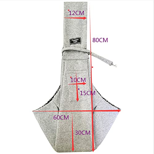 CYBERNOVA Small Pet Dog Cat Sling Carrier for 3-15lbs, with Pocket,Hand-Free Pet Bag Dog Cat Puppy Carry Bag for Travel and Walking Outdoor (grey2) - color: grey2