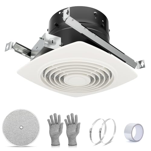 505 Bathroom Exhaust Fan 8 Inch Ceiling Ventilation Fan | 200 CFM High Airflow Kitchen Exhaust Fan, 8.5 Sones, Bathroom Exhaust Fan, Home and Commercial Use