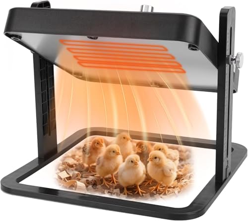 Brooder Plate for Chicks, 10"X10" Chick Brooder Heater Plate with Adjustable Temp, Height & Angle, Brooder Heating Plate for 15 Chicks, Ducklings, Goslings, Quails and Other Small Poultry