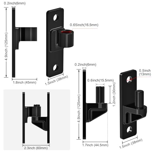 Insaga Heavy Duty Gate Hinges, 4Pack High Strength Steel with Electroplated Finish, 600LB Load Capacity, Thick 6mm Black Hinges for Farm Gates, Fences, Barns, Sheds & Outdoor Gates (4.9"x1.5") - color: Black-4Pack