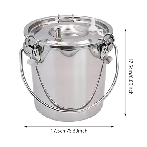 Stainless Steel Milking Machine Bucket with Lid, 3L Milk Can for Cow Sheep Goat Milking Equipment - size: 3L