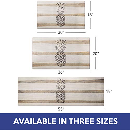 Home Dynamix Cozy Living Pineapple Runner Anti-Fatigue Kitchen Mat, Non-Slip Floor Mat, Padded Standing Desk Mat, Beige/Black, 17.5"x30" - color: Beige/Black, size: 18"L x 18"W x 0.5"Th