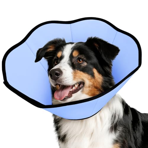 MIDOG Dog Cone Collar After Surgery, Soft Dog Cone Alternative to Stop Licking,Adjustable Elizabethan Recovery Cones for Small to Large Sized Dogs - color: Blue, size: L