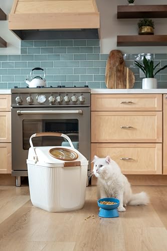 Harry Barker Lightweight Airtight Pet Food Storage Container, Eco-Friendly Recycled Plastic with Easy-Access Lid, Holds up to 25 lb Dry Dog or Cat Food - color: Food Storage