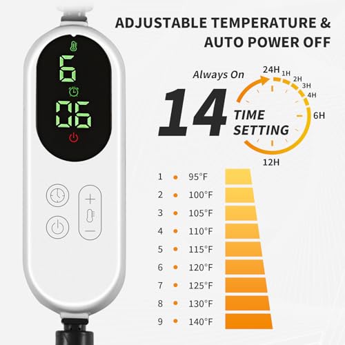 Pet Heating Pad, 9 Adjustable Temperature Cat Heating Pad with Timer, 17.7"x17.7" Waterproof Heated Warming Dog Blanket Bed Mat for Cats Dogs Kitten Puppy Small Animal Indoor with Chew Resistant Cord