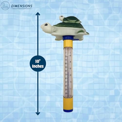 Floating Turtle Thermometer - Pools, Spas, Hottubs, & Aquariums | Floating Turtle Thermometer for Pools, Spas, Hottubs, & Aquariums - Shatter Resistant - color: Turtle