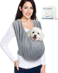 Dog Sling Carrier for Small Pet, Hands Free Front Backpack, Black | Reduces Back & Neck Pain, Adjustable, Soft Cotton, Fit Dogs, Cats, Puppy up to 13 lb, Grey - color: Light Grey