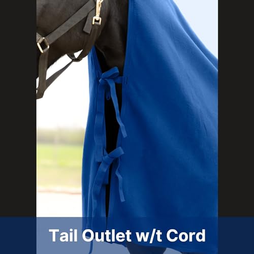 RESISTANCE Long Lasting & Warm Soft Fleece Square Cooler for Horse (Royal Blue, 90"x80") - color: Royal Blue