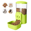VANNON Small Animal Hanging Automatic Food Dispenser, 35oz Gravity Pet Feeder for Cage, Food Bowl for Rabbit Puppy Cat Ferret Guinea Pig Chinchilla Parrot (Green) - color: Green