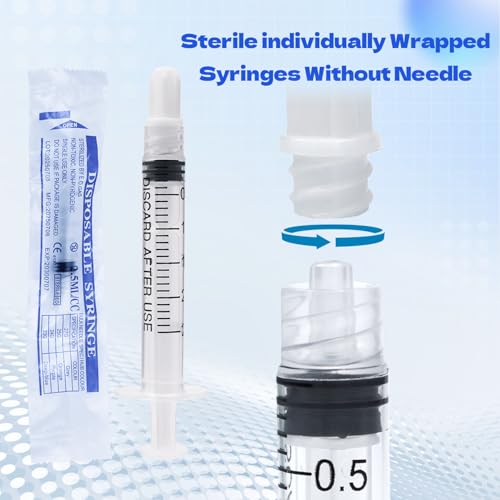 2.5ml Syringes Without Needles, 2.5cc Luer Lock Syringe - Disposable Individually Wrapped(30 Pack) - size: 2.5ml