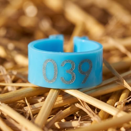 100 PCS 16mm Bird Leg Bands, Numbered Mixed Color Clip On Poultry Rings, Pigeon Quail Identification Bands for Bantam Chickens Canary Lovebirds Small Birds