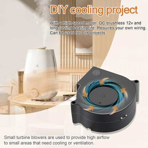 Small 12V DC 75mm x 30mm Centrifugal Brushless Blower Fan High Speed Inflatable Turbo Fan Replacement Dual Ball Bearing 2Pin - style: 75 x 30 12v2p